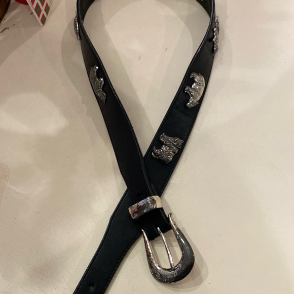Vintage Accessories - Vintage Animal Belt Turtle Elephant Lion Zebra Tiger Silver Buckle Novelty‎ 90s
